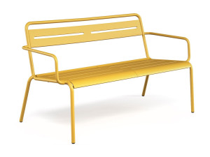 Стальная садовая скамейка с подлокотниками