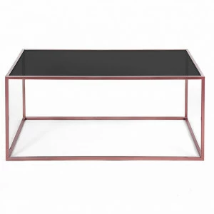 Журнальный столик прямоугольный черное стекло с ножками медь 100 см London copper INTELLIGENT DESIGN  260704 Черный