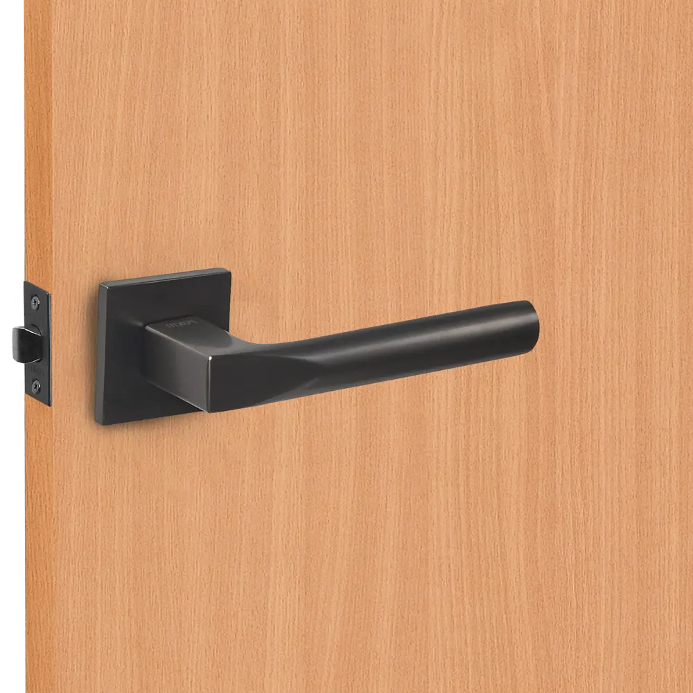 Дверные ручки Punto Cosmo без запирания комплект цвет графит STLM-2170285 - Вид №6