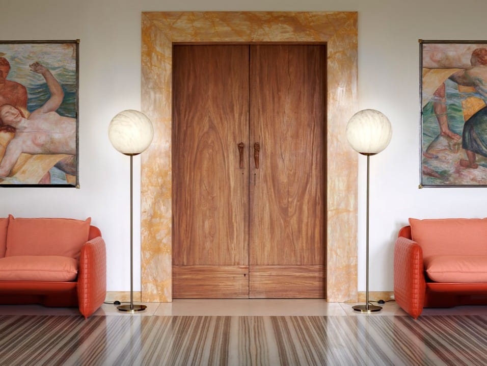 Напольная лампа из латуни и полиэтилена с мраморным эффектом SLIDE ARCH-00070936 - Вид №2