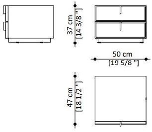 Paolo Castelli Лаковая прикроватная тумбочка из мдф и воловьей кожи с ящиками Fine sun-id-1503014 - Вид №7