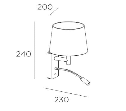 Алюминиевая лампа для чтения с гибким кронштейном LedsC4 метрическая ARCH-00090853 - Вид №2