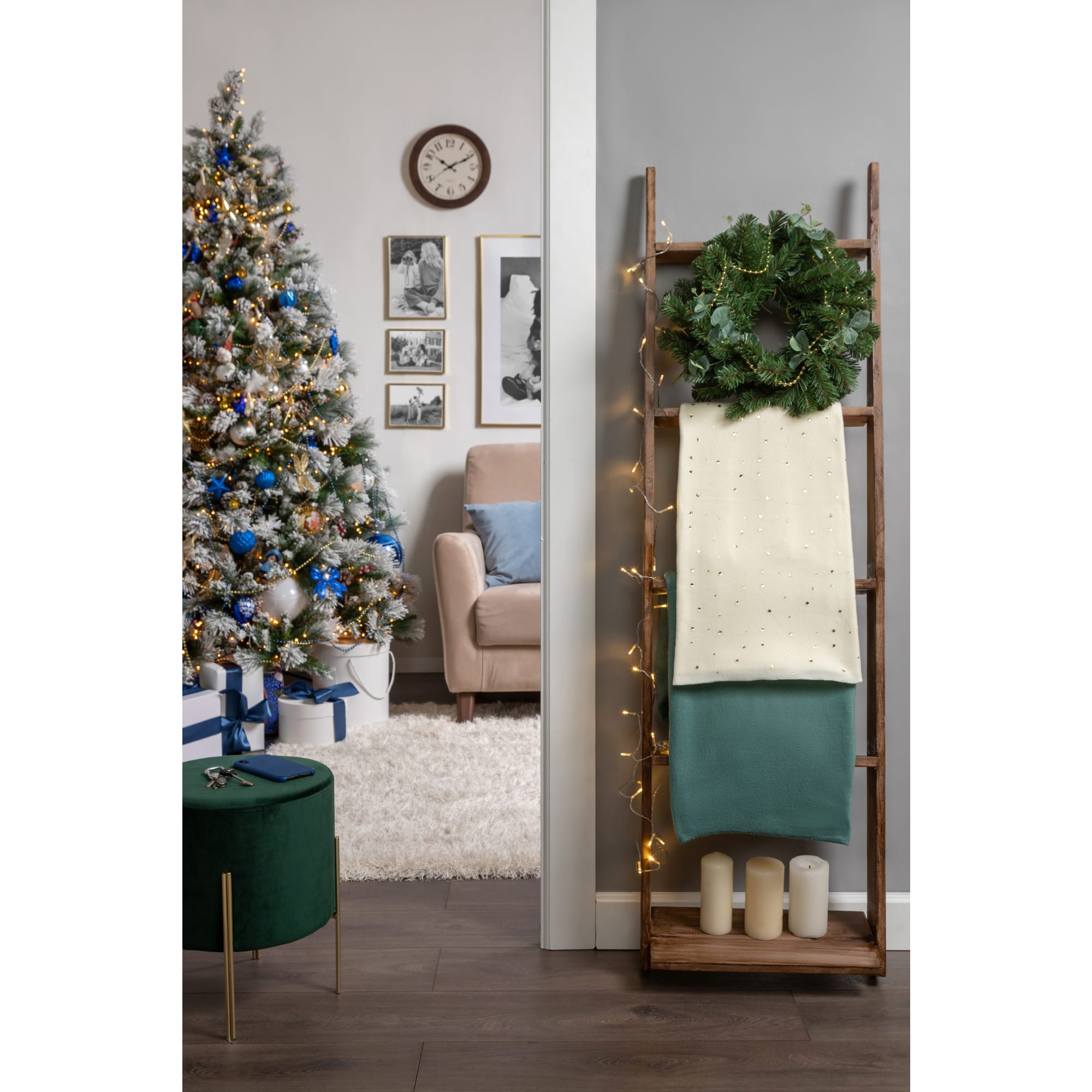 82647032 Плед «Звёздочки» 130x170 см флис цвет бежевый Новый год Santreyd  - Вид №7