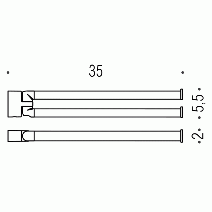 B6212 GL Полотенцедержатель двойной поворотный (золото) COLOMBO LULU Colombo Design - Вид №1