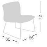 GABER Санный стул с обивкой из ткани Slot sun-id-1504874 - Вид №1