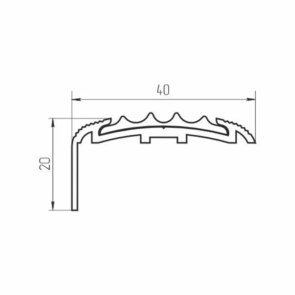 ALPROFI Угловой противоскользящий профиль для ступеней 270 см 89377894 STLM-1364461 - Вид №1