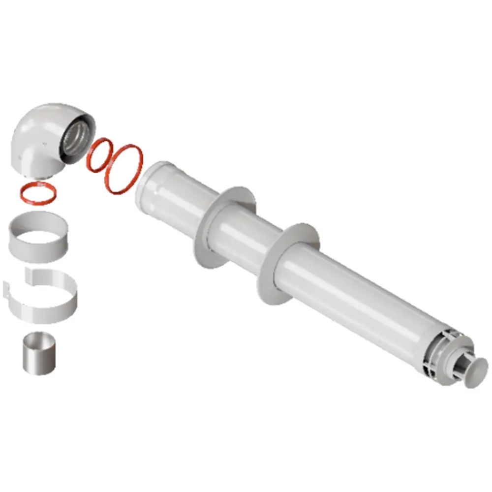 Комплект дымохода Rommer стандарт 60/100 - 900мм хомут в комплекте + втулка D60 L-50 RCA-6010-210900 89345580 STLM-2162467 Отсутствует