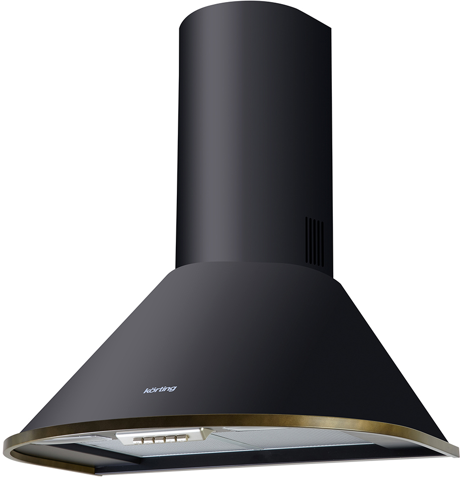 KHC 6930 RN Вытяжки / каминная, retro, 60 см, 950 м3/ч, механическое управление, 4 режима, матовый черный+бронза Korting Santreyd 