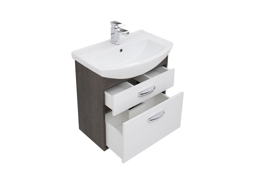 Тумба с раковиной Aquanet Грейс 65 дуб кантербери/белый (2 ящика) 0019837800182642 - Вид №3