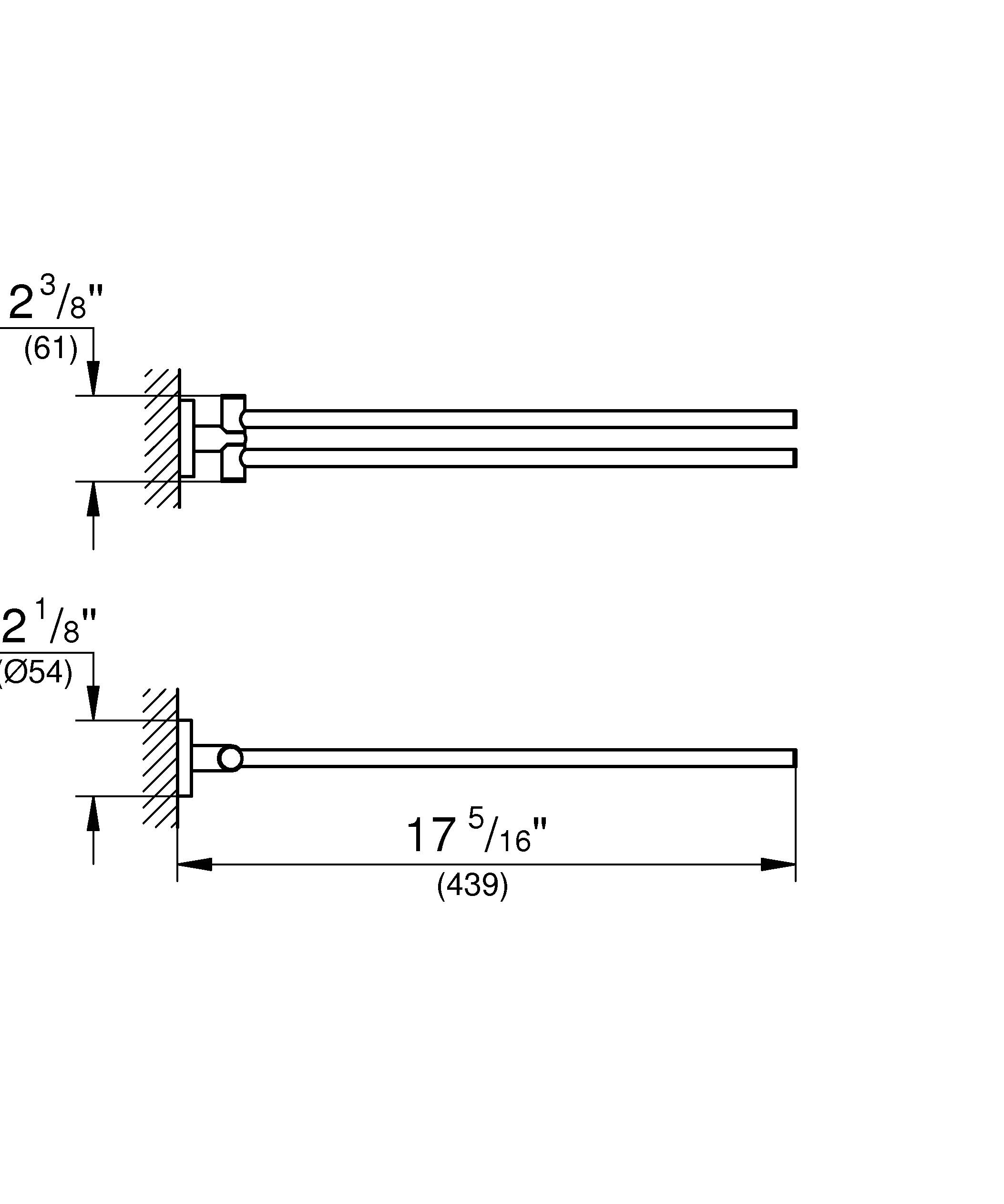 Двойной держатель для полотенца GROHE Essentials, никель глянец (40371BE1) - Вид №1