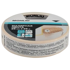 Малярная лента MONLID 25мм 25 м цвет белый 89419396 STLM-2196937