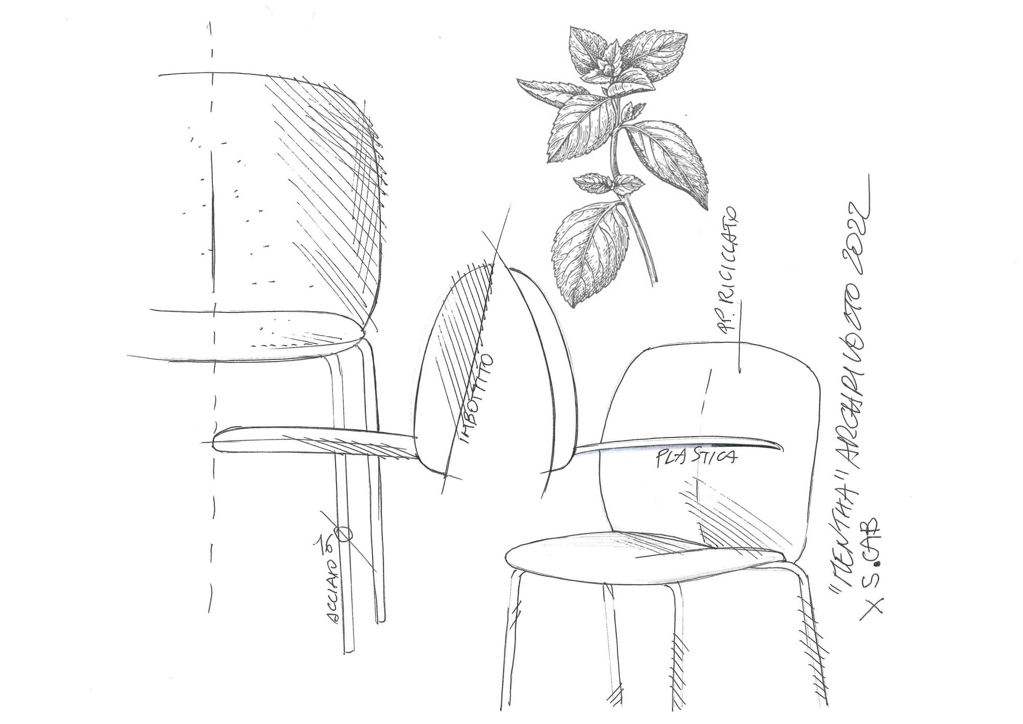 Мягкий тканевый стул с подлокотниками S-CAB Mentha ARCH-00020056 - Вид №4