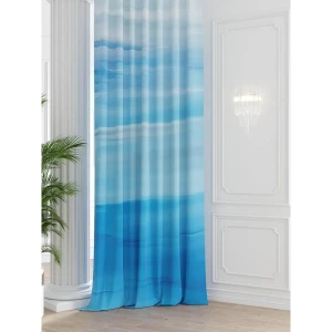 91714644 Штора на шторной ленте Comfy Way Кенверис 150x250 см цвет синий STLM-1057323