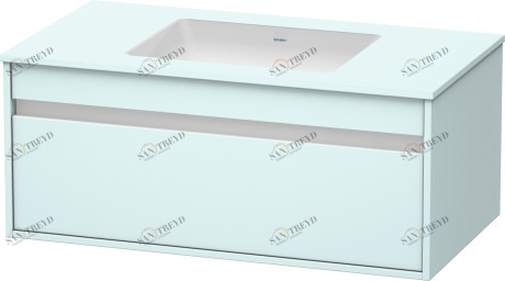 KT689500909 Тумбочка подвесная для встраиваемого снизу умывальника f-bonded Ketho #KT6895 1000 x 550 мм Светло-голубой матовый декор Duravit