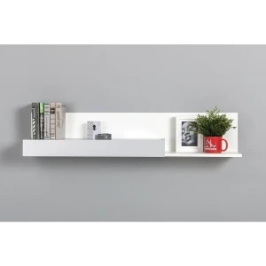 92002376 Настенная полка Mobi 120x23.2 см ЛДСП цвет белый ре шагрень/стальной серый 1700 ре STLM-1453040