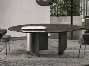 Minotti Круглый мраморный стол для гостиной Wedge