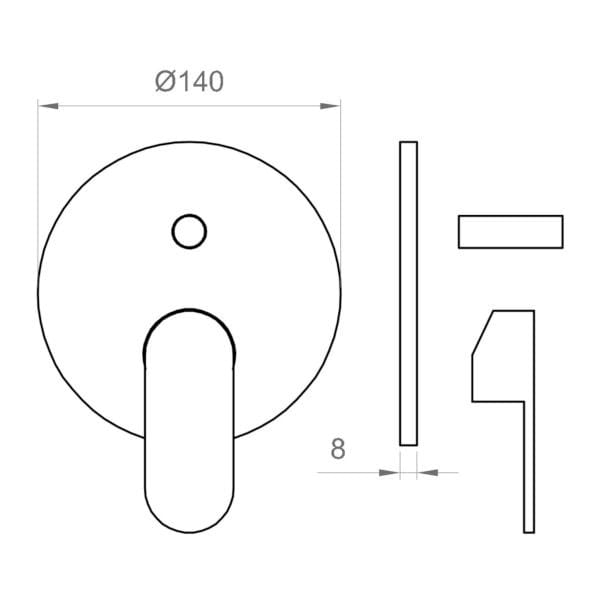 Встраиваемый однорычажный смеситель для душа Ercos Versilia ARCH-00092927 - Вид №2