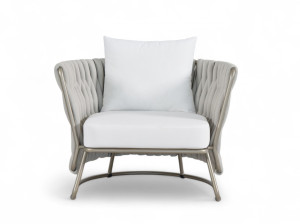 Тканевое садовое кресло с подлокотниками