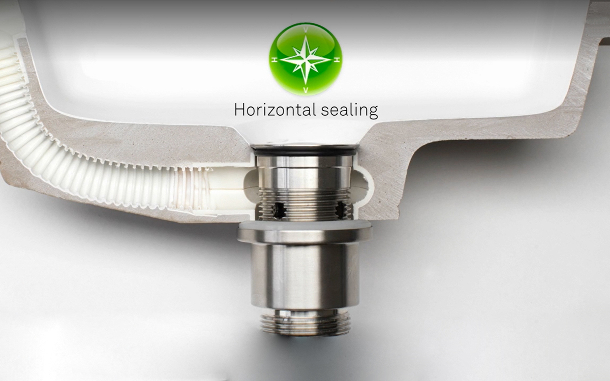 QA1150MP3 Слив Hygiene+, открывание нажатием – имитация латуниd line Qtoo  - Вид №2