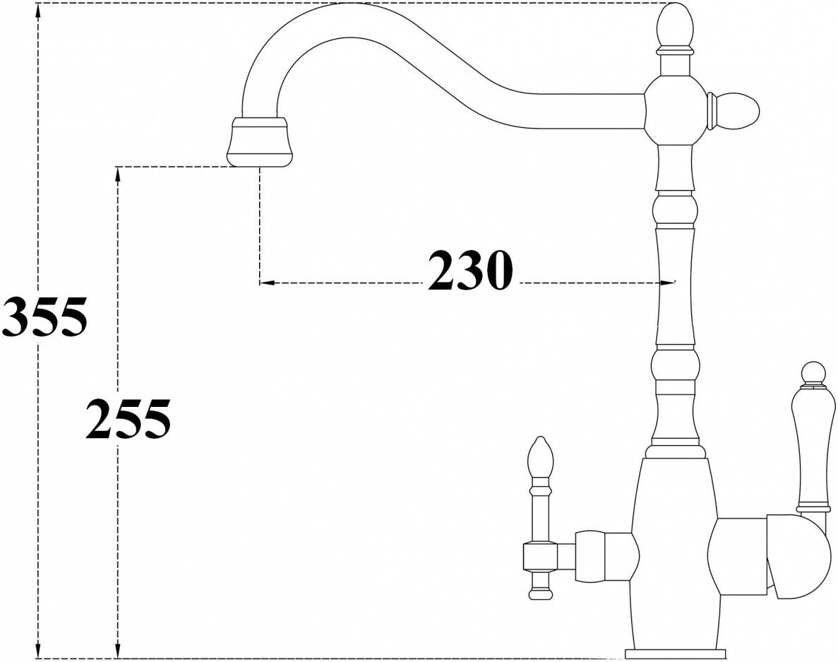 Смеситель ZorG Sanitary ZR 312 YF-50-BR LIGHT для кухонной мойки, бронза - Вид №1