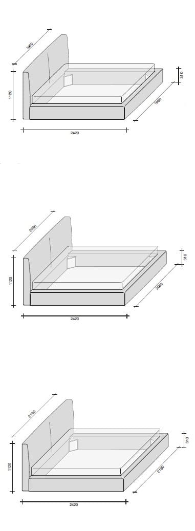 Кровать для хранения ткани с мягким изголовьем Lema Колыбельная ARCH-00084981 - Вид №6