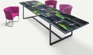 Paola Lenti Прямоугольный стол из эмалированной лавы Sciara