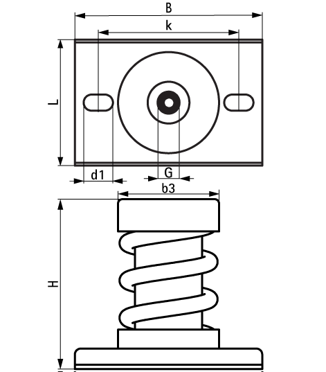 2800401500 VibraTek® MS-1X Spring Mount high performance spring isolator for medium to heavy equipment and machinery walraven  - Вид №1
