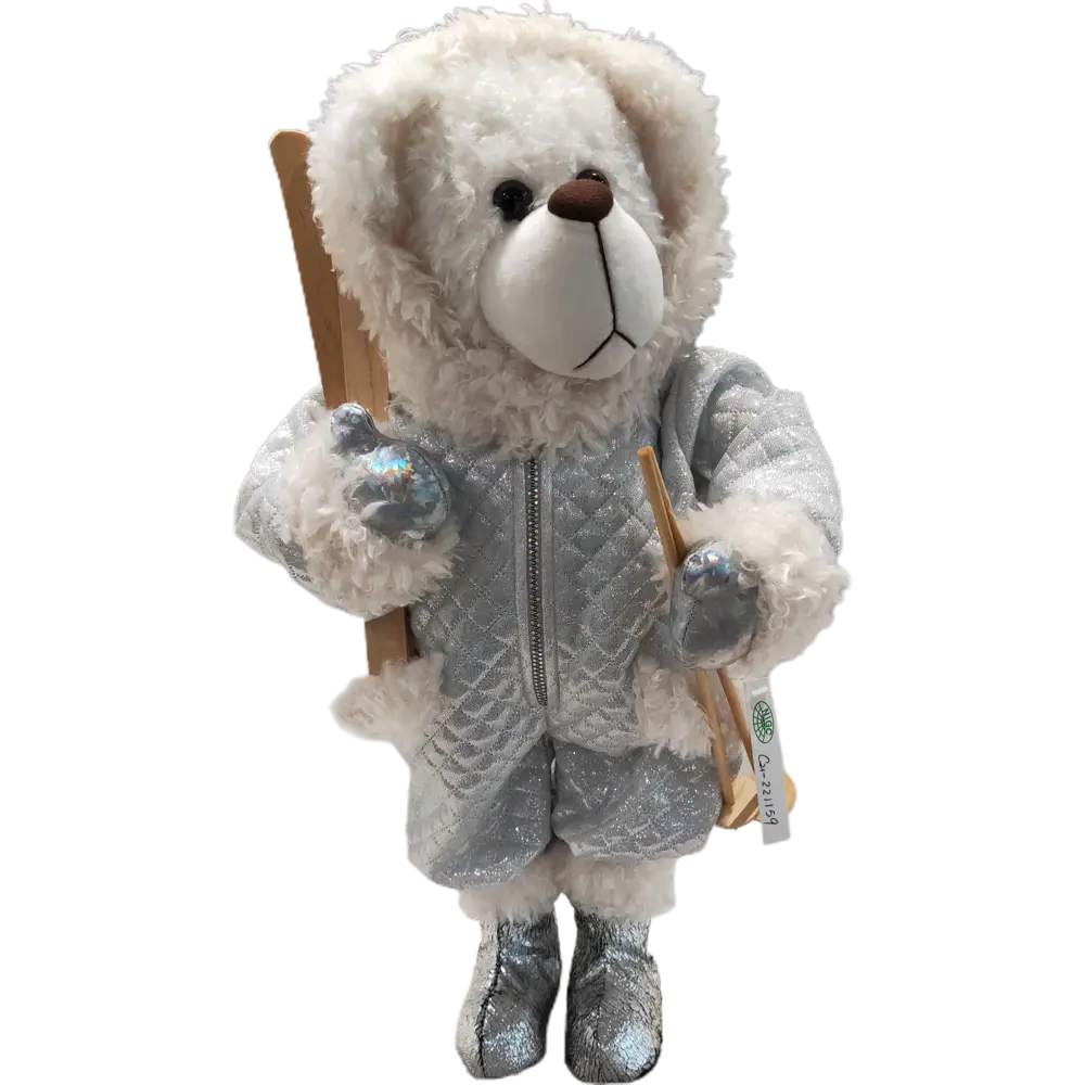 Фигурка новогодняя «Белый мишка с лыжами», 50 см, цвет белый/синий RELANCE STLM-2116932