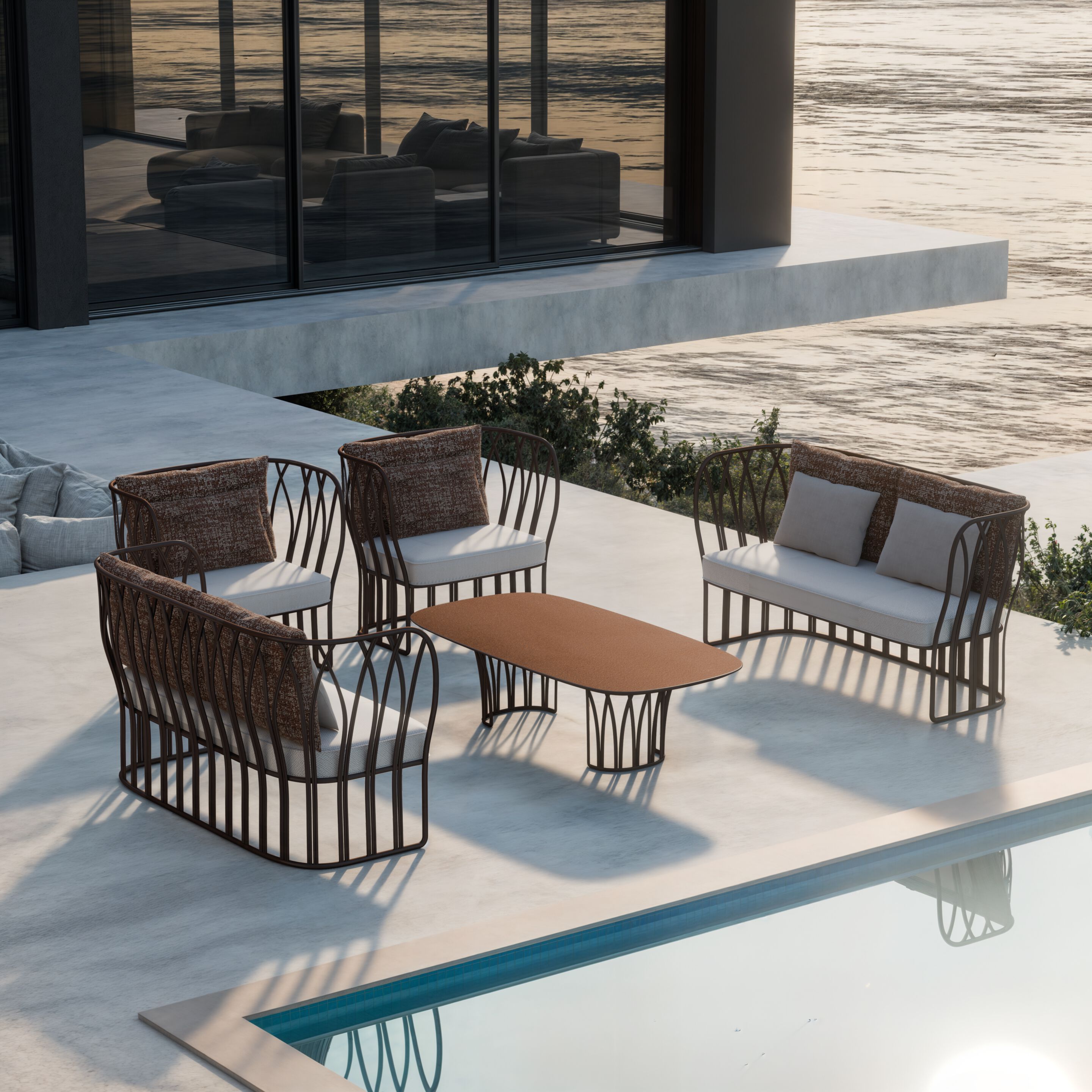 Тканевое садовое кресло с подлокотниками YAAZ Koru ARCH-00030124 - Вид №1