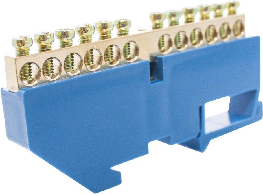 91099560 Шина нулевая на Din-опоре 6х9 мм 12 отверстий цвет синий STLM-0483896 ELVERT