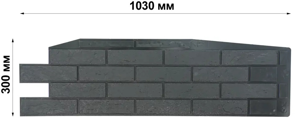 91029472 Панель ПЭТ Локопласт Кирпич ломанный 1030x300x0.55мм 0.25м² графит STLM-0449031
