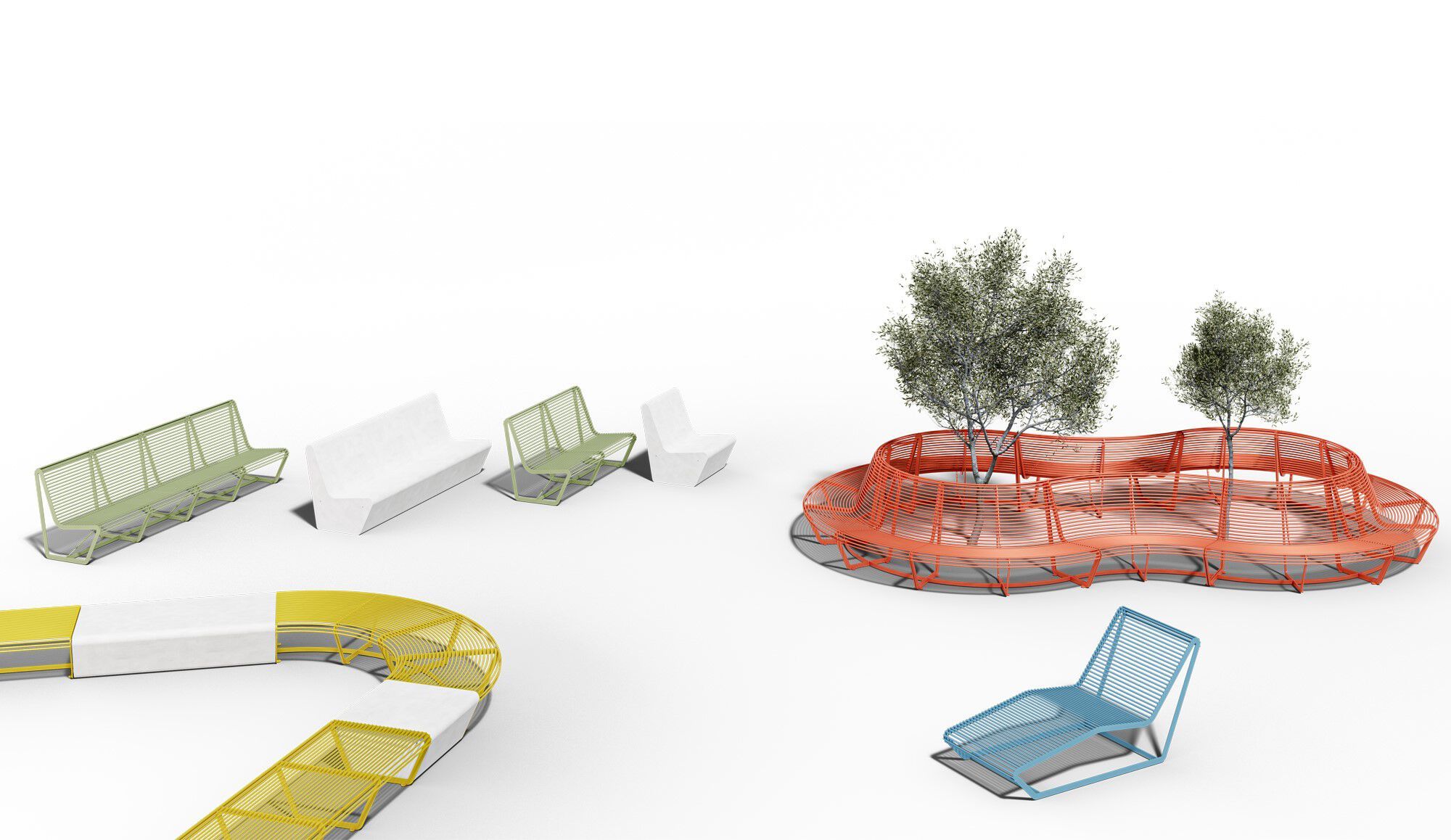 Стальная скамья без спинки amop рама ARCH-00099127 - Вид №2