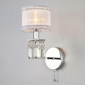 Бра с абажуром хром Zaffiro 10099/1 EUROSVET ZAFFIRO 00-3930057 Прозрачный;серебро