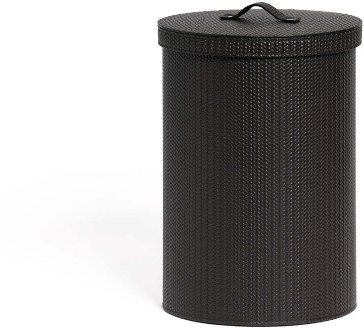 Корзина для бумаг круглая с крышкой - Ø 22X31,5 см / зернистая кожа_coffee