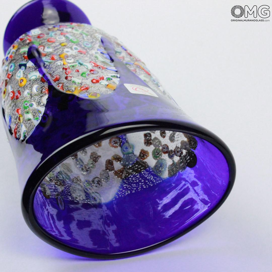 607 ORIGINALMURANOGLASS Ваза синяя Корморано Cormorano - муранское стекло OMG 15 см  - Вид №1