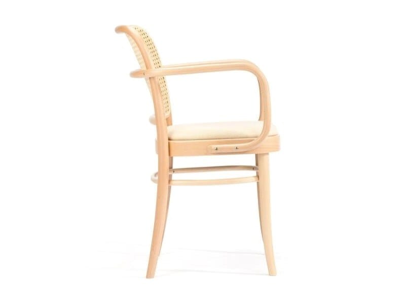 Венский деревянный и соломенный стул с подлокотниками TON 811 ARCH-00135550 - Вид №3