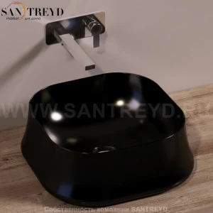 SH06NERO Накладная раковина на столешницу  квадратная Simas Sharp