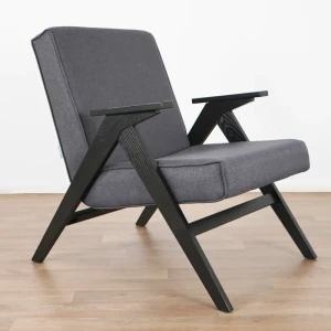 91922060 Кресло Glider Вест 65x79x79 см рогожка цвет lunar grey, венге STLM-1387200