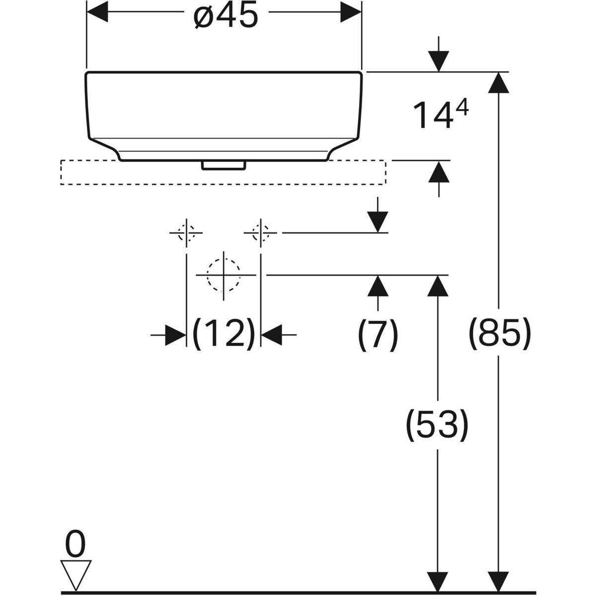 Круглая столешница из керамогранита с переливом Geberit VariForm ARCH-00132301 - Вид №2