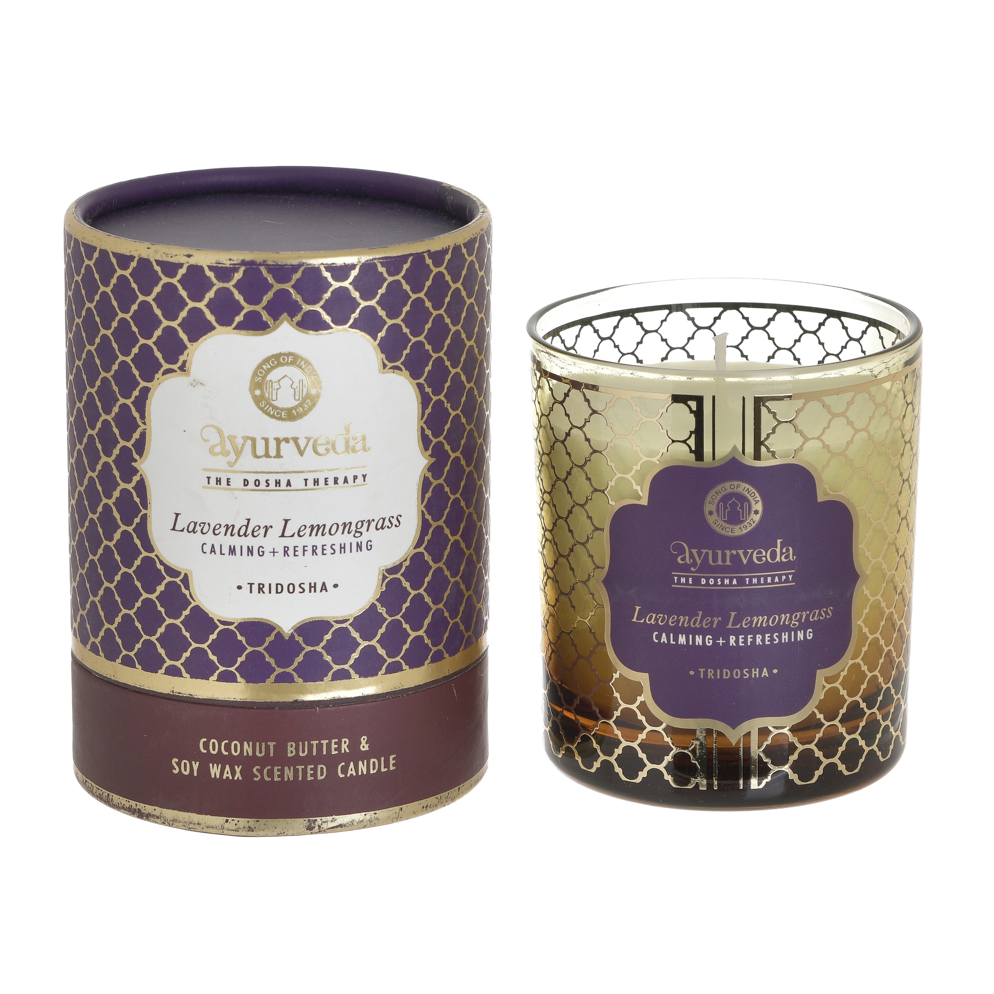 6880933.0003A ДЕКОР НАСТОЛЬНЫЙ - ПОДСВЕЧНИК СО СВЕЧОЙ LAVENDER&LEMONGRASS TO4ROOMS  - Вид №1