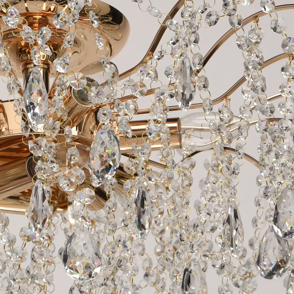 Люстра хрустальная потолочная «Бриз», 9 ламп, 27 м², цвет золото MW-Light STLM-2126387 - Вид №4