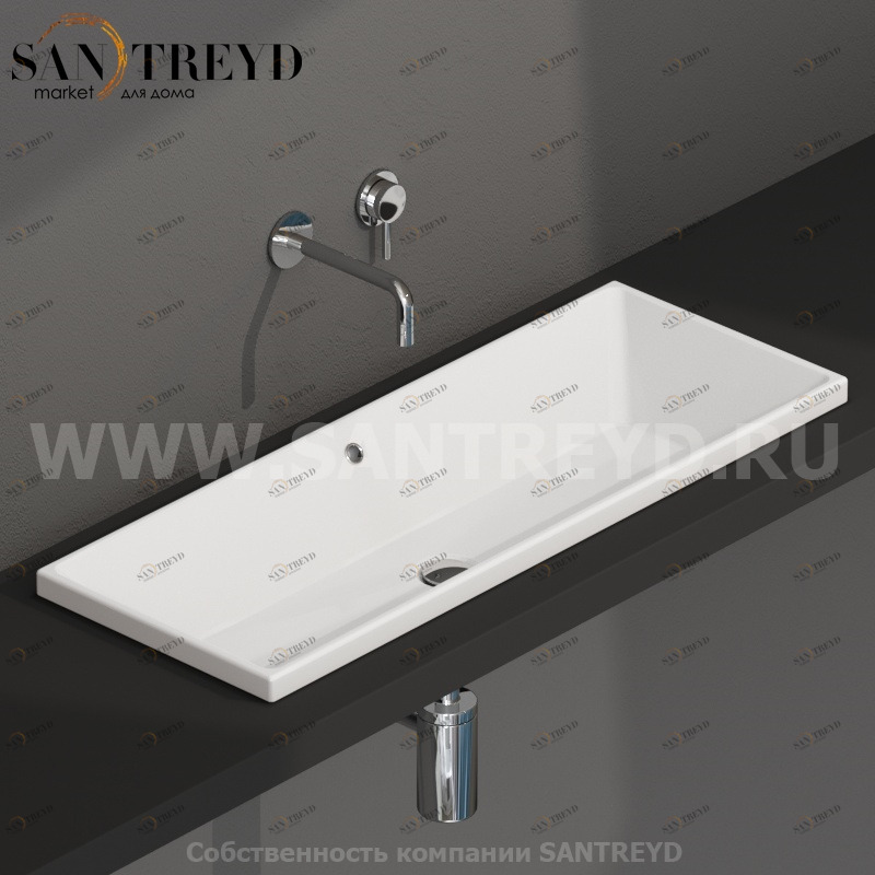 FO090BI Накладная раковина под столешницу  прямоугольная Ceramica Globo 