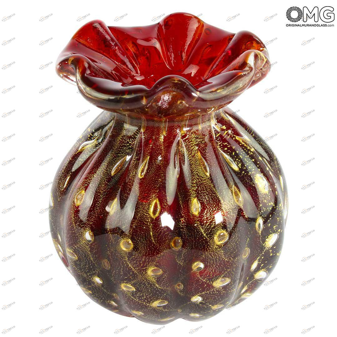 4823 ORIGINALMURANOGLASS Ваза Провенца - соммерсо - муранское стекло OMG 9 см 