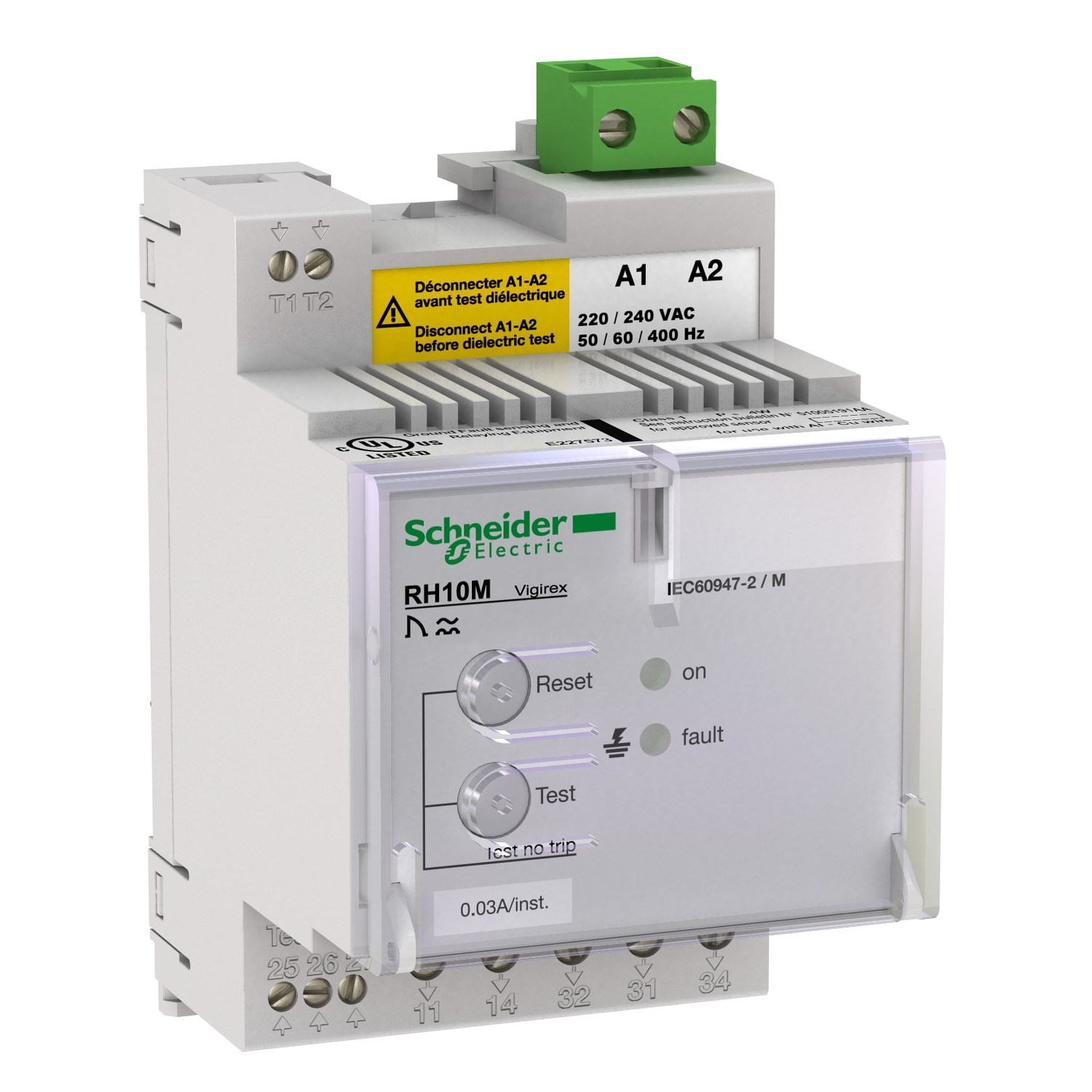 56137 RH10M 220/240 В 50/60/400 ГЦ 1A МГН. С РУЧНЫМ ВОЗВРАТОМ Schneider Electric Vigirex 