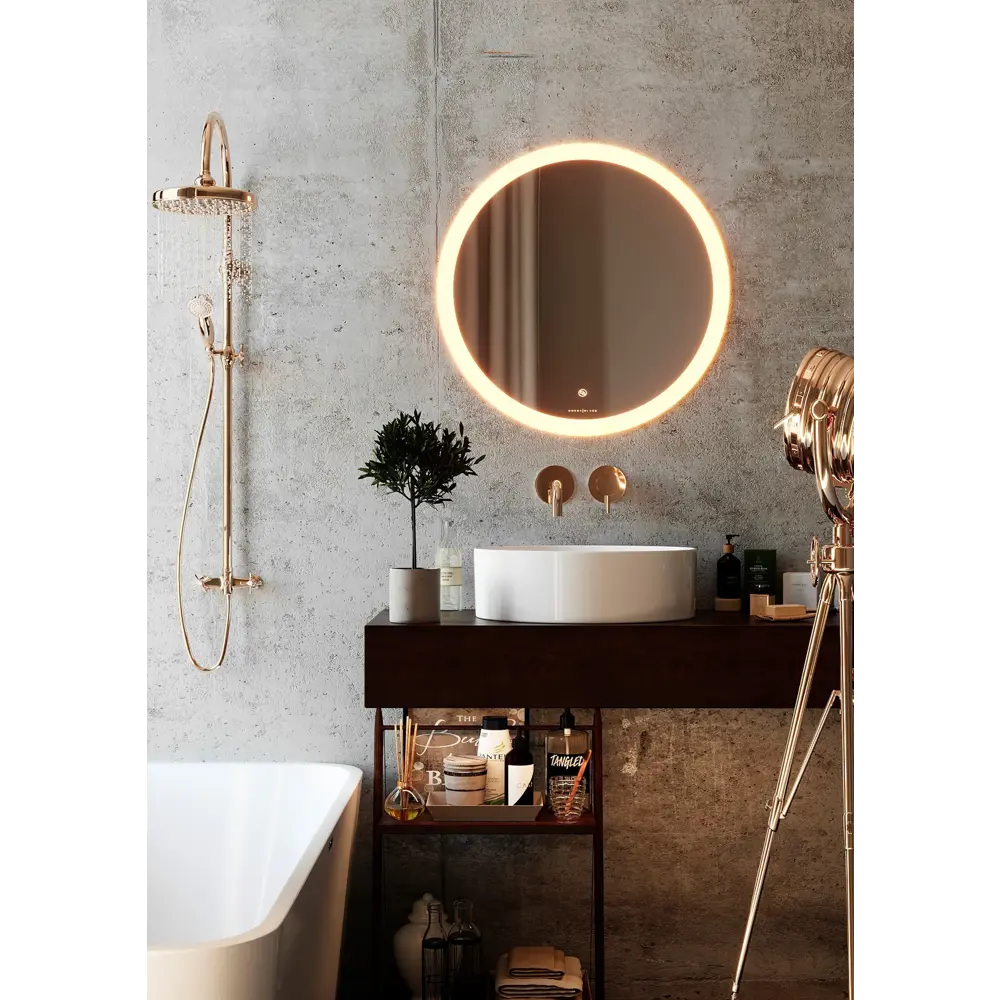 Зеркало для ванной Omega Glass Тип 4 SD624 с подсветкой 70 см круглое STLM-2111341 - Вид №1