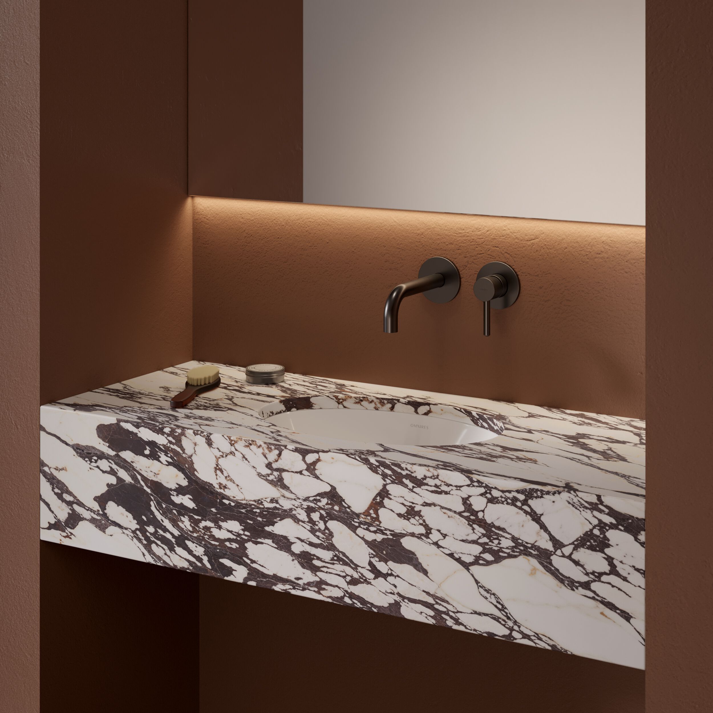 Встраиваемый умывальник из Овального композитного материала OMNIRES SHELL M+ SHELLUP ARCH-00143000 - Вид №35