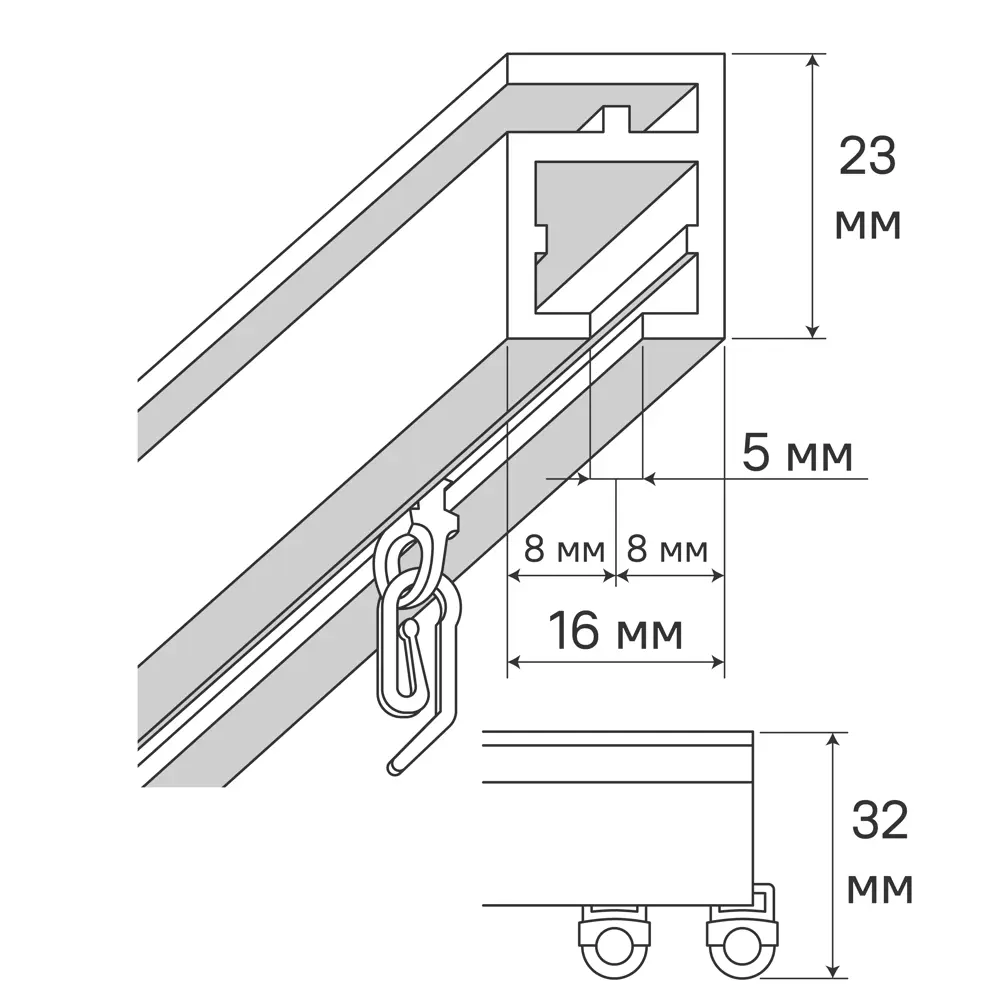 Шинный карниз однорядный KREAFORTA Pro 200 см алюминий цвет белый комплект 89432736 STLM-2028599  - Вид №5