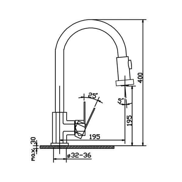 35-03/V Sink  Смеситель для кухни  ARGO kran 3503vsink - Вид №1