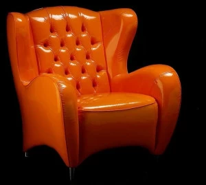 VGnewtrend Стеганое кожаное кресло с подлокотниками Schinke