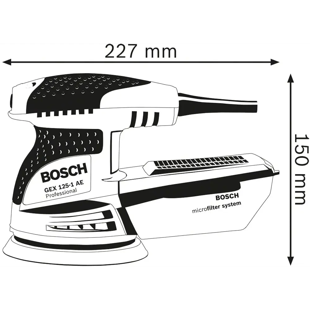 Эксцентриковая шлифмашина Bosch GEX 125-1AE, 0601387500, 125 мм, 250 Вт 82070895 STLM-2176354 BOSCH PROFESSIONAL  - Вид №8